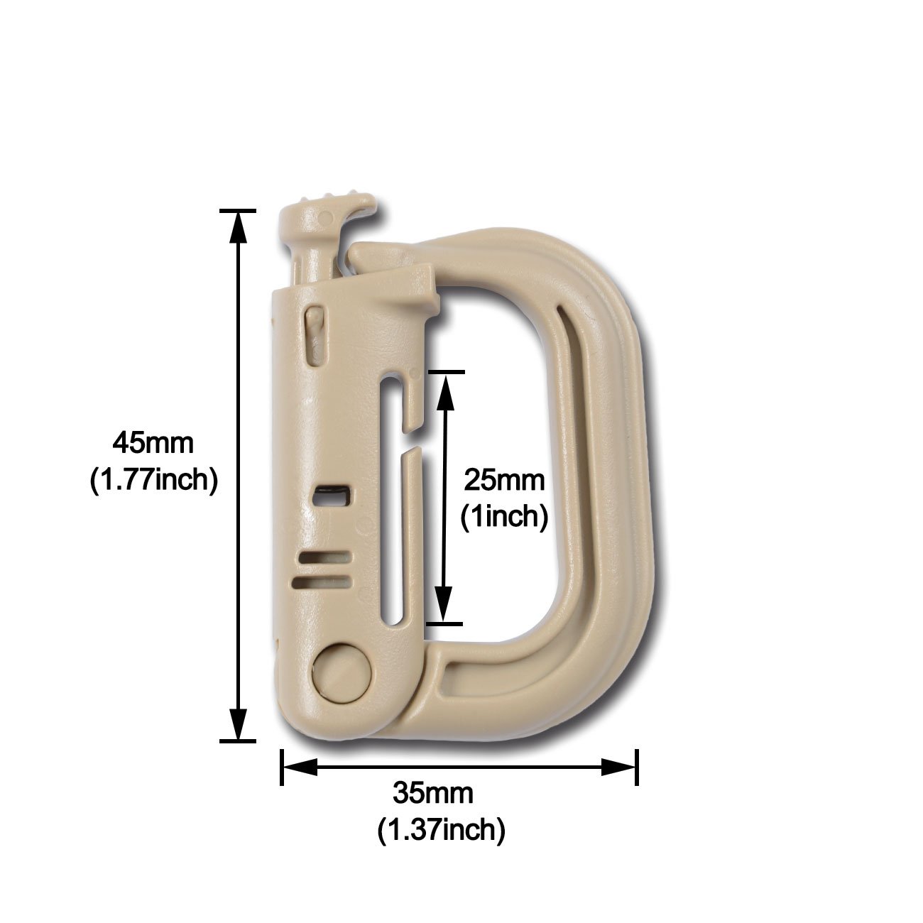 DYZD Tactical ABS Plastic Molle D-Ring Buckle - 4PCS Spring Snap Keychain Clip Hook with Screw Lock for Outdoor Gear, Backpacks & Keychains - Perfect for Hiking, Camping & Everyday Carry (EDC)