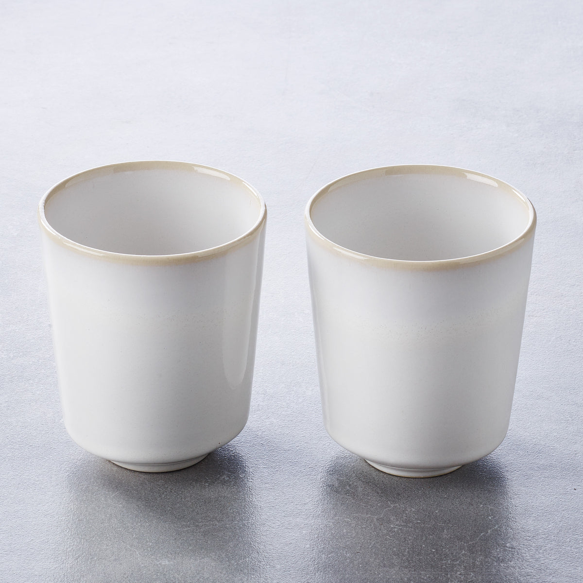 Premium Keltum Glazed Stoneware Coffee Mugs - Set of 2 (8.5 oz Each) | Elegant White Ceramic Cups for Coffee, Tea & Hot Beverages | Perfect for Home, Office & Gifts