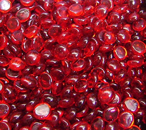 Scarlet Red Glass Gems - 3 LB Small Vase Fillers for Home Decor, DIY Crafts, Floral Arrangements & Wedding Centerpieces