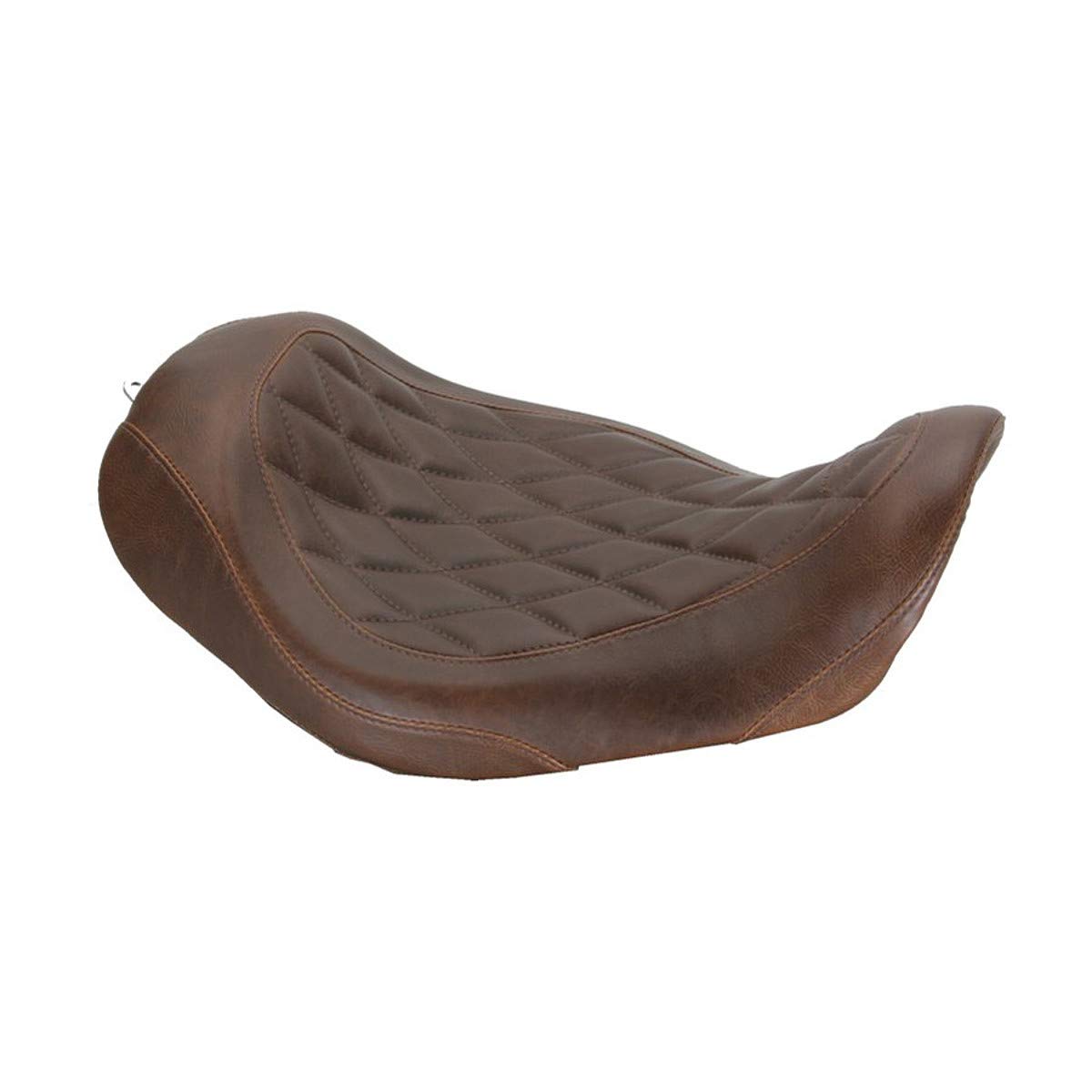 Premium Mustang Motorcycle Seats 76706 Wide Tripper Solo Seat - Compatible with Harley-Davidson Dyna 2006-2017 Models | Diamond Stitching & Distressed Brown Leather | Enhanced Comfort for Long Rides & Cruising