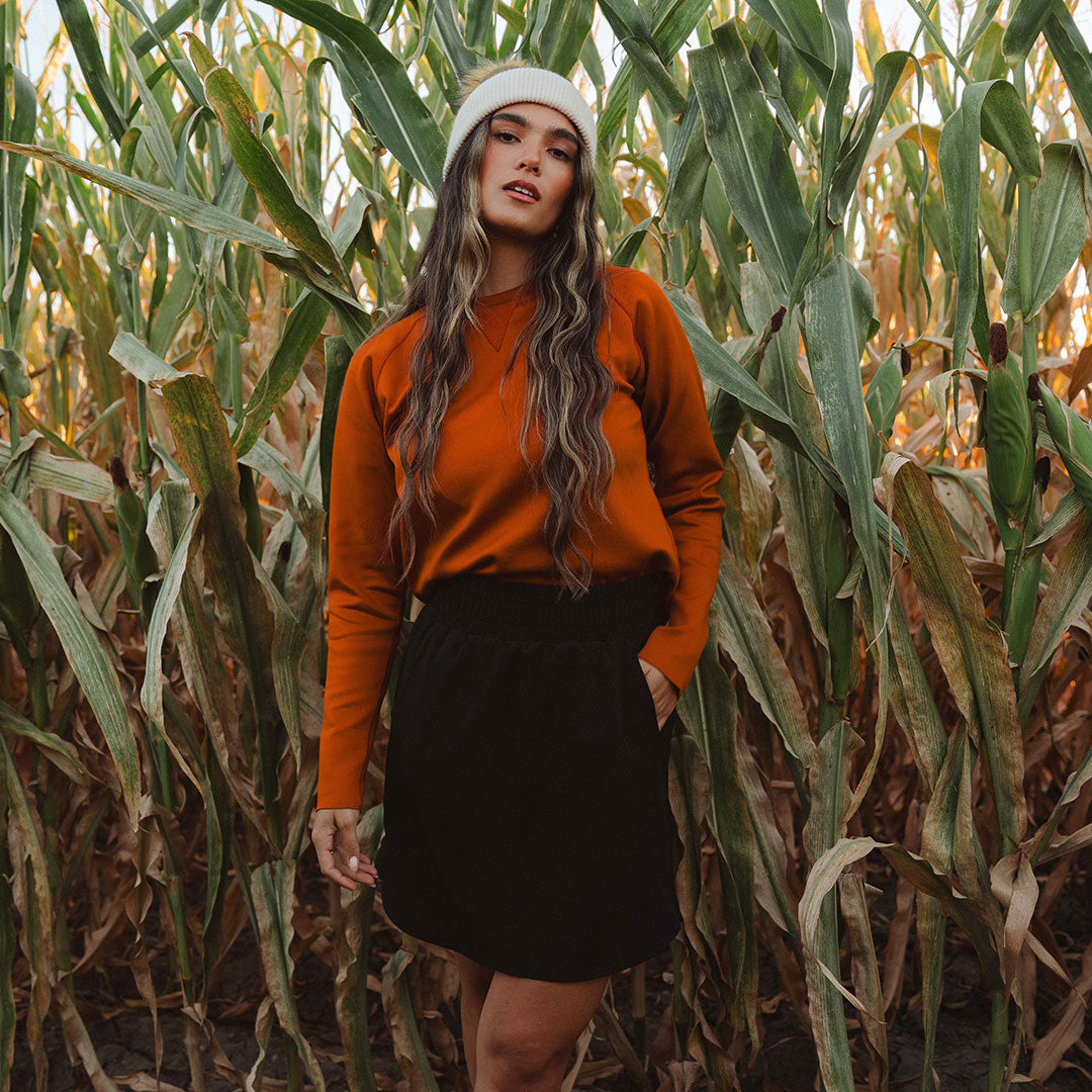 Stylish Burnt Orange Neo Sweatshirt for Women & Men | Soft Cotton Pullover Hoodie | Perfect for Casual Wear, Street Style & Loungewear