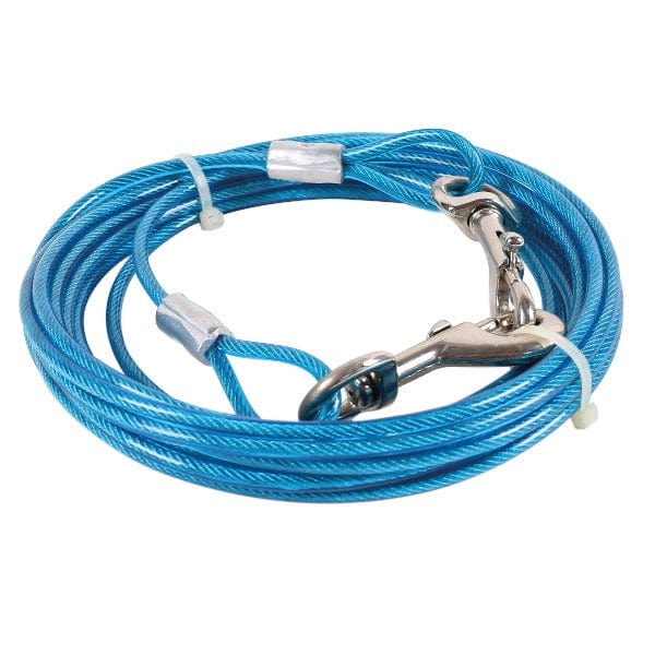 Strong M PETS Dog Tie Out Cable - Heavy Duty Up to 50 lbs (22.7 kg) for Secure Outdoor Tethering, Backyard, Camping & Training
