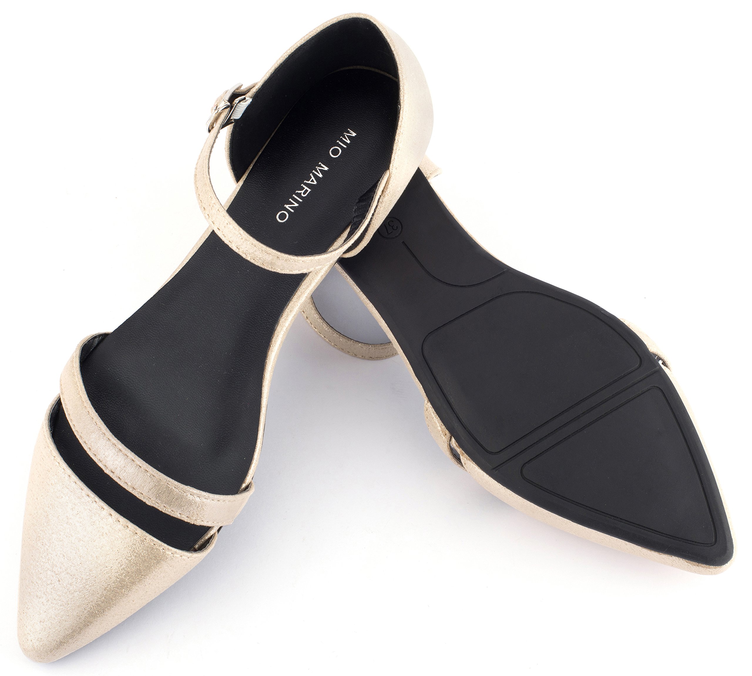 Mio Marino Women's Pointed Toe Ballet Flats - Comfortable Dress Shoes for Work, Office & Special Occasions | Elegant Slip-On Flats for Women's Professional & Formal Wear