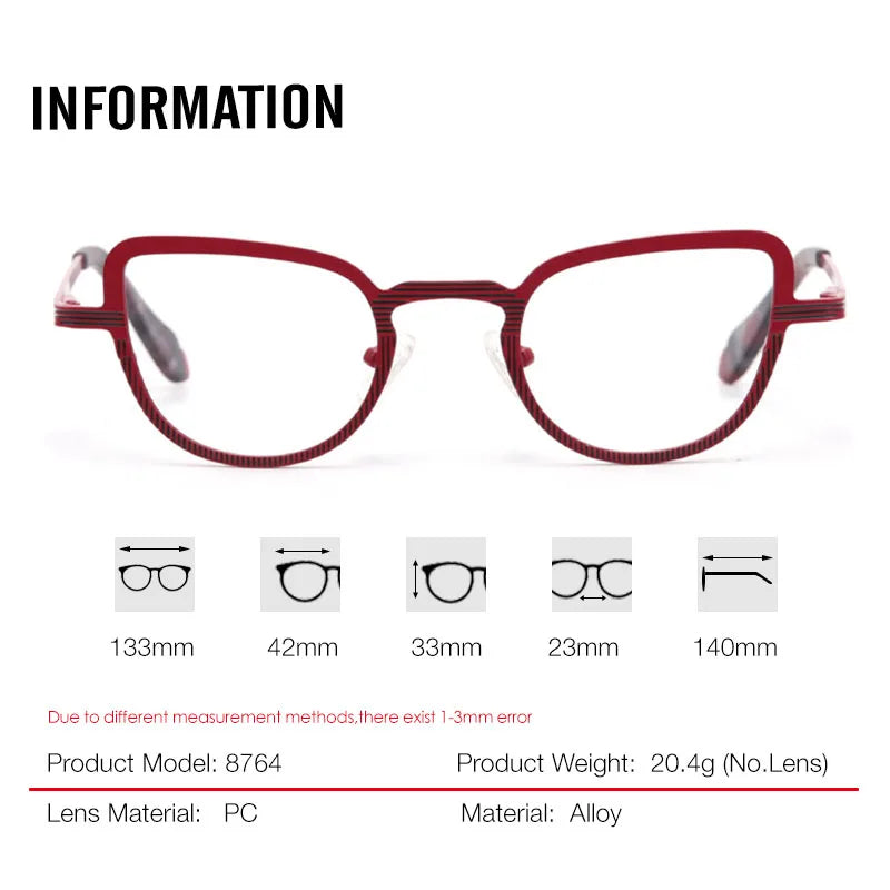 Stylish Aror Women's Full Rim Oval Cat Eye Glasses Frame 87644 - Lightweight Alloy Eyewear for Work, Reading & Fashion Accessories