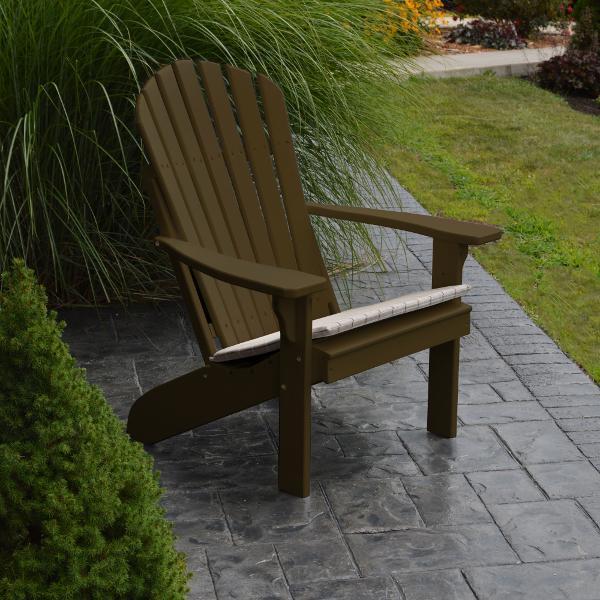 Premium Yellow Pine Fanback Adirondack Chair - Solid Wood Outdoor Patio Furniture for Garden, Deck & Poolside Relaxation