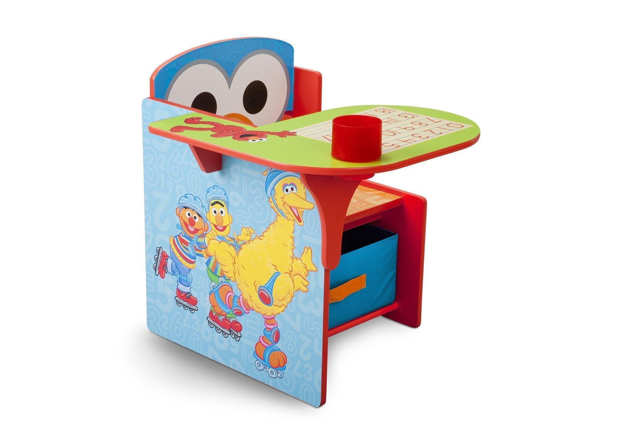 Sesame Street Kids Chair and Desk Set with Storage Bin - Fun Learning and Play Space for Toddlers