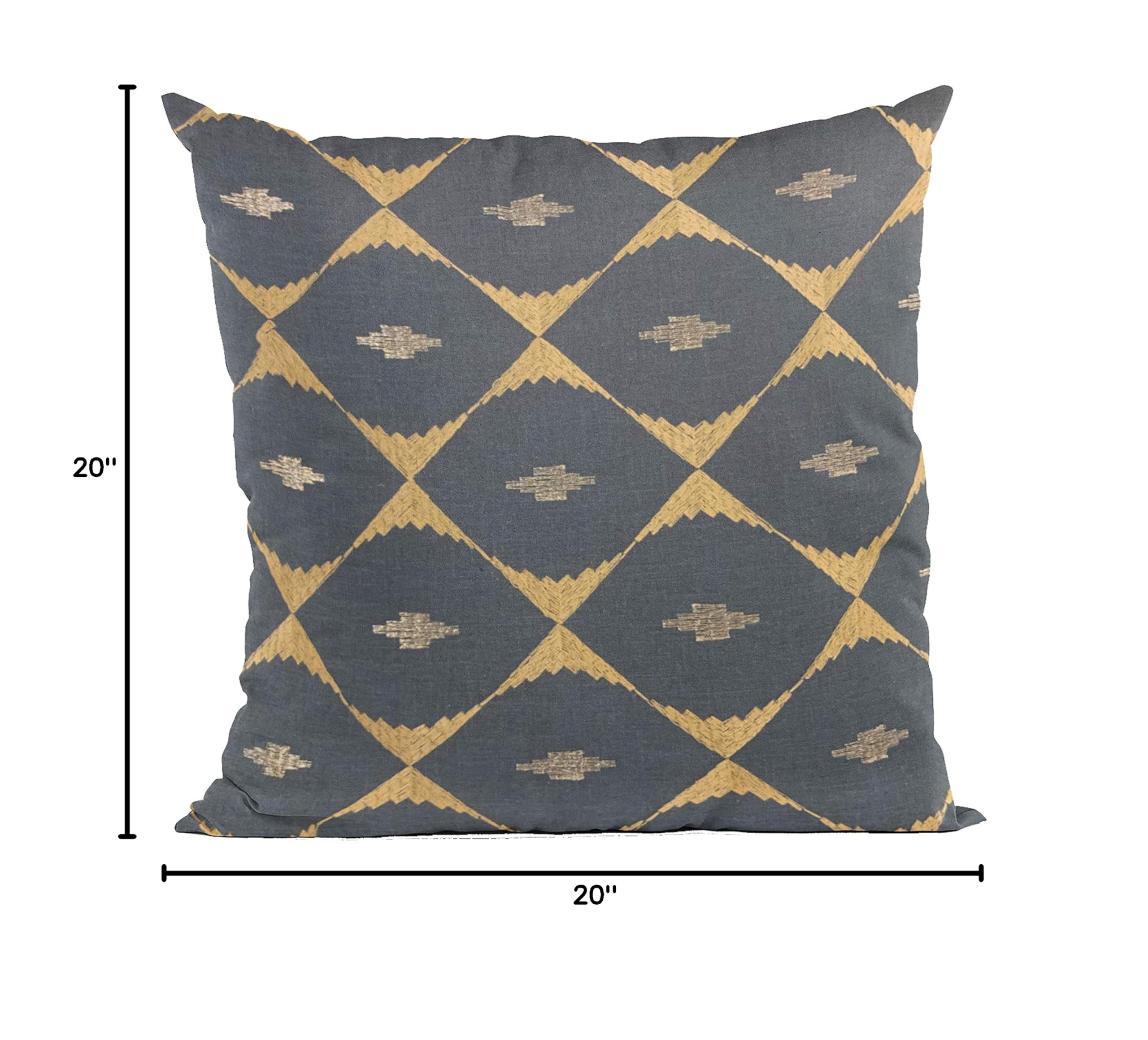 Luxury Blue Plutus Cube Diamond Throw Pillow 20x20 Inches - Double Sided Decorative Cushion for Sofa, Bed & Home Decor