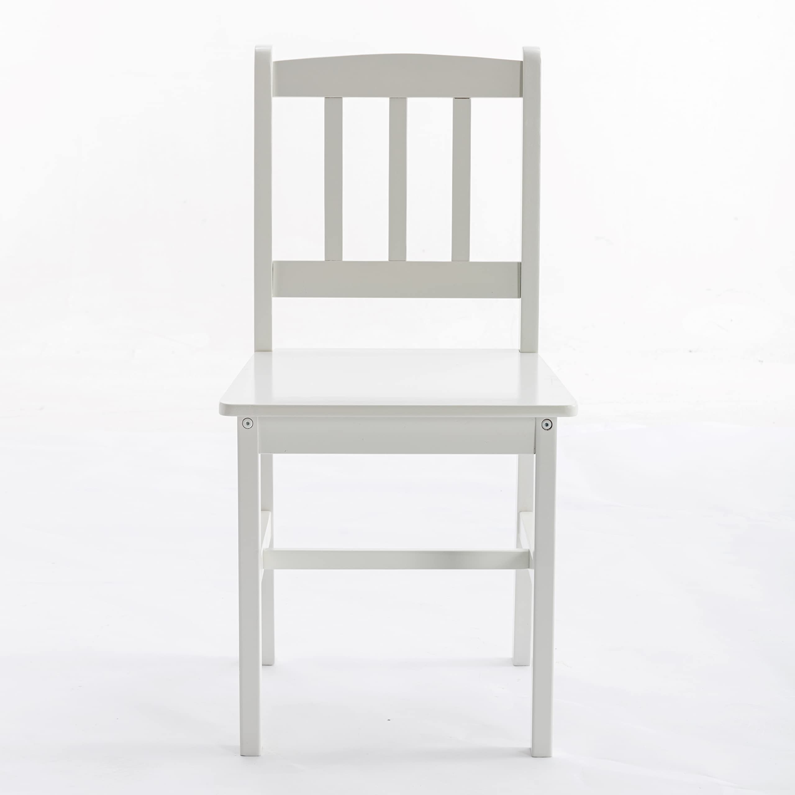 Solid Wood Dining Table Set with 2 Chairs - Classic White Kitchen Table for Home & Restaurant Use - MCC Direct 2+1 Seater for Family Meals & Entertaining