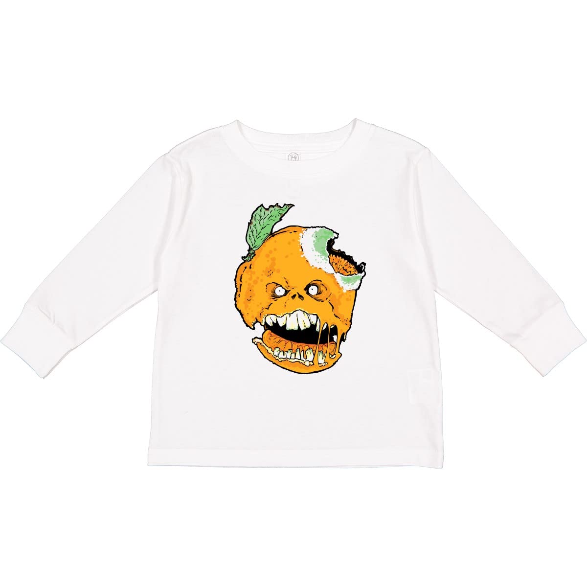 Inktastic Snarling Zombie Orange Toddler Long Sleeve T-Shirt - Cute Halloween Costume & Spooky Outfit for Boys Girls Toddlers - Perfect for Trick or Treat, Halloween Party & Photo Shoots