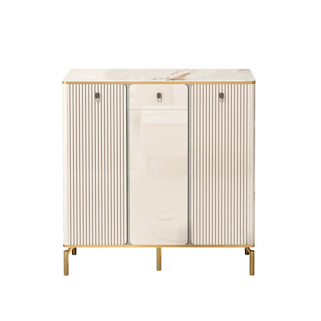 Koda 3-Door Shoe Cabinet with Durable Sintered Stone Top - 100cm Entryway Storage Organizer for Hallway, Living Room, or Bedroom