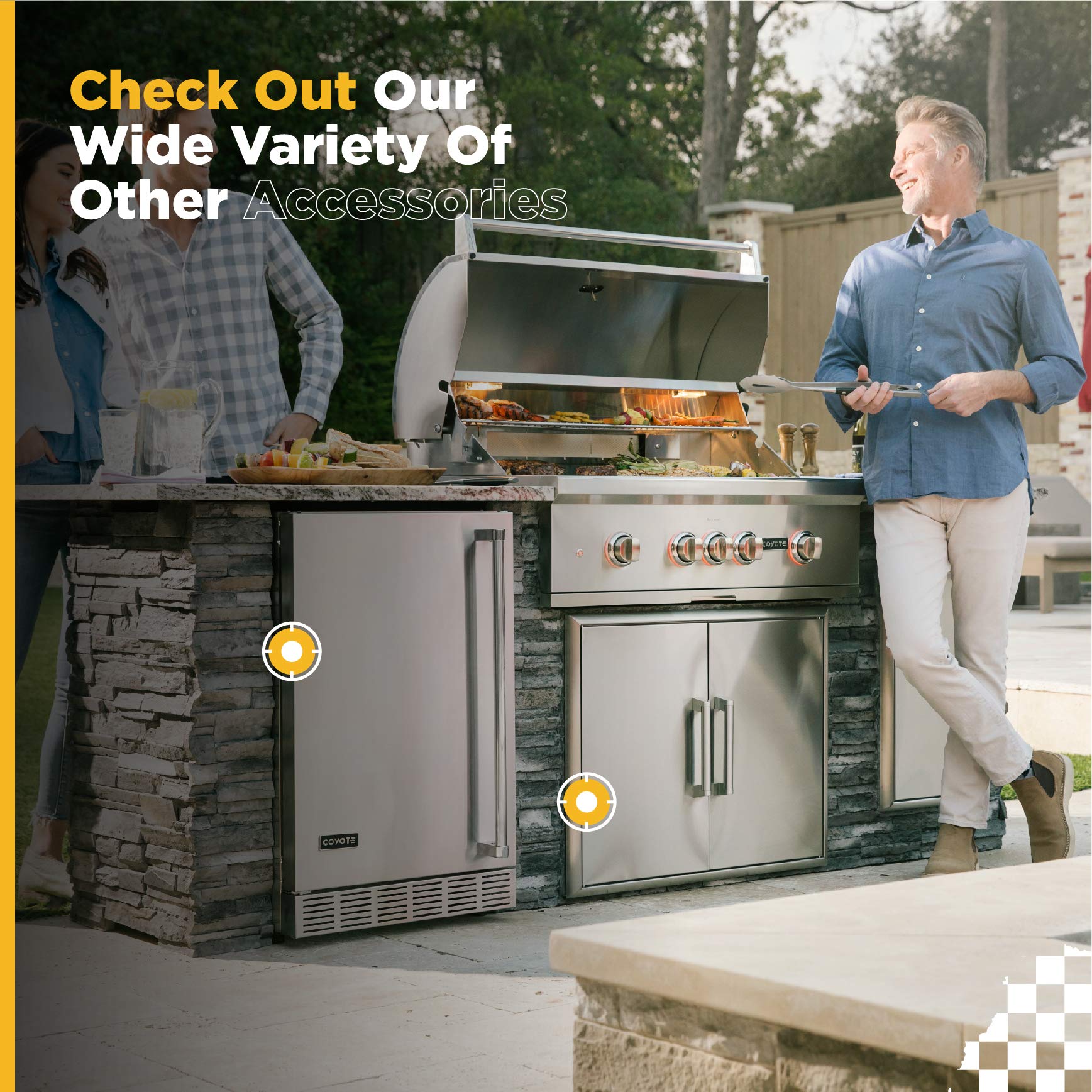 Premium Coyote Asado Smoker Stand with Heavy-Duty Caster Wheels | Portable Outdoor BBQ Grill Accessory | Perfect for Backyard Cooking, Tailgating & Camping