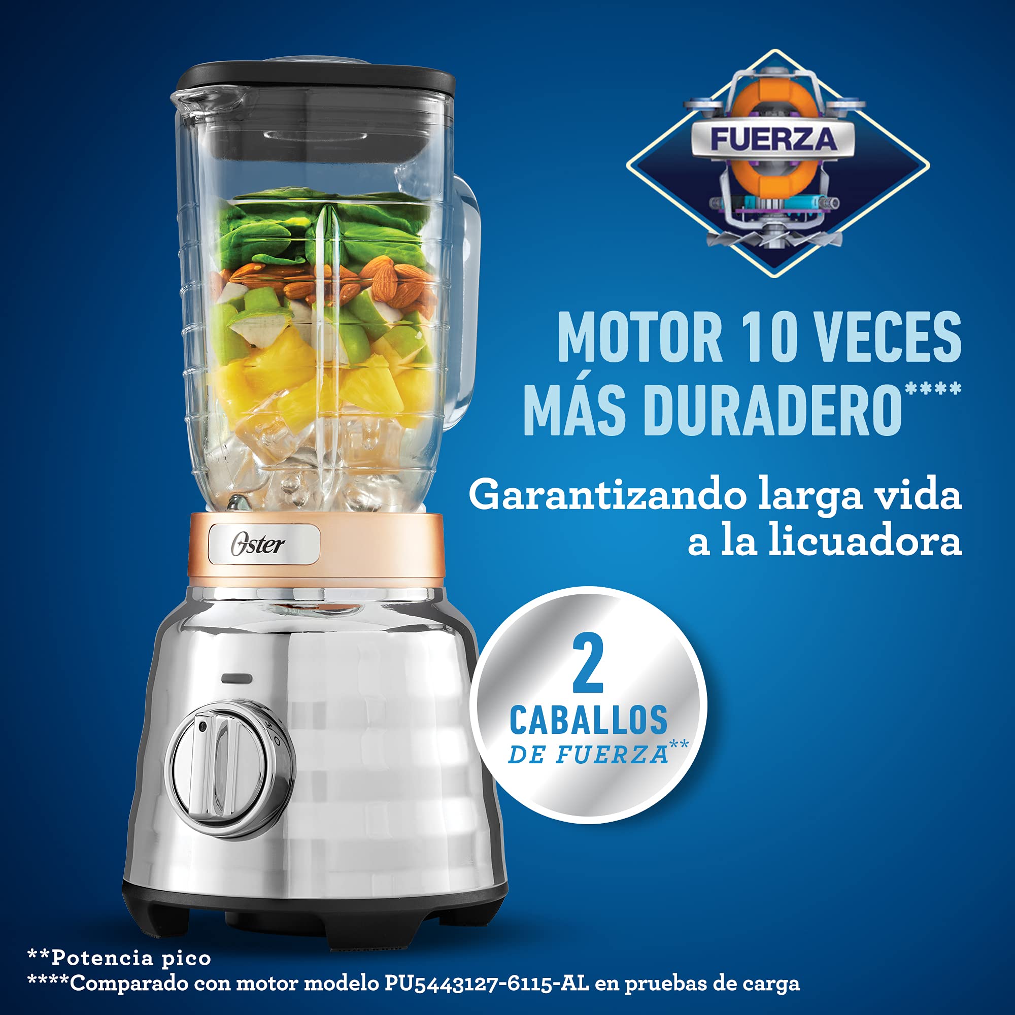 Oster BLSTPBRG Blender with Glass Jar - 6-Speed Knob Control for Smoothies, Shakes & Food Prep - Perfect for Home Kitchens & Smoothie Bars
