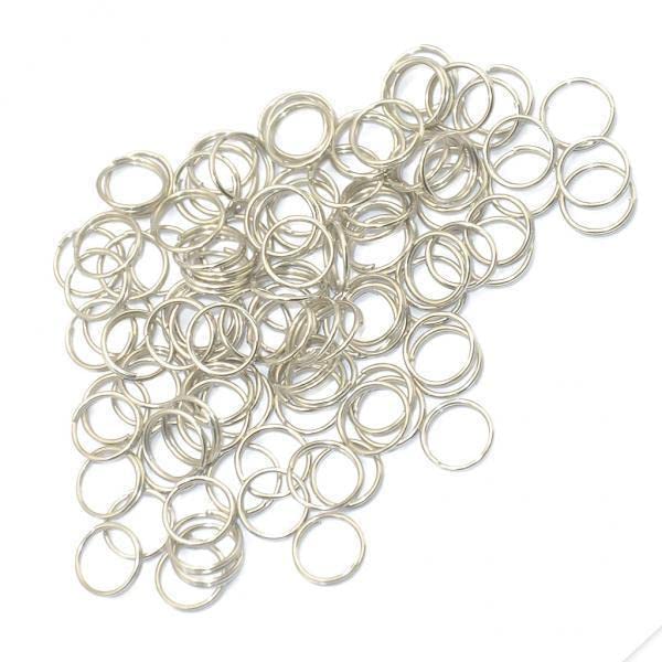 Rockible 8X 8mm Metal Double Loop Holder - 200pcs Bulk Wholesale for DIY Crafts, Jewelry Making, Keychains & Leather Accessories