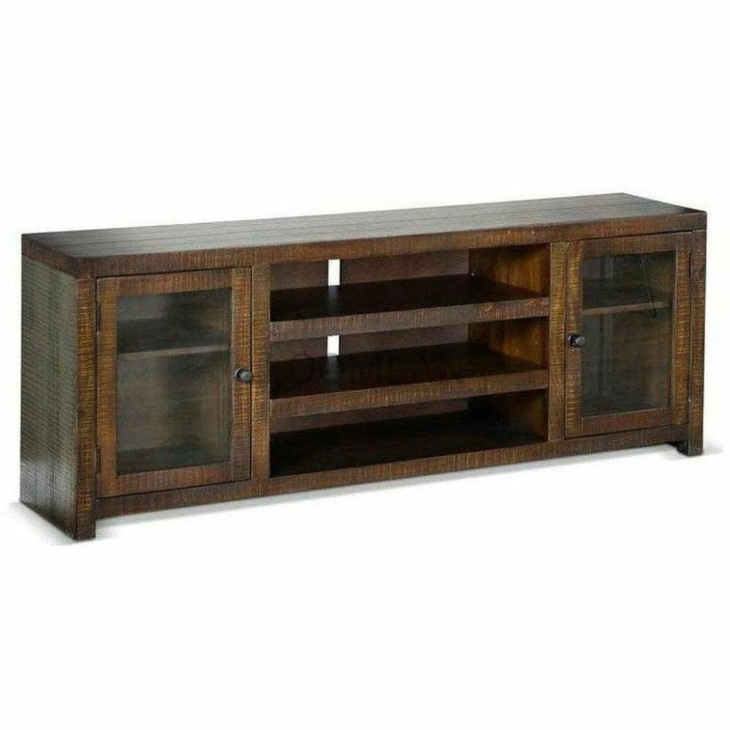 72 Inch TV Stand with Glass Doors and Solid Wood Frame - Perfect for Living Room, Bedroom, and Home Theater Setup