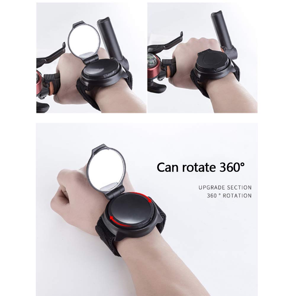 Zueyen Bike Mirror - 360° Adjustable Cycling Armband Mirror for Safe Riding, Wide Angle Rearview for Road & Mountain Bikes - Perfect for Commuting, Touring & Outdoor Adventures