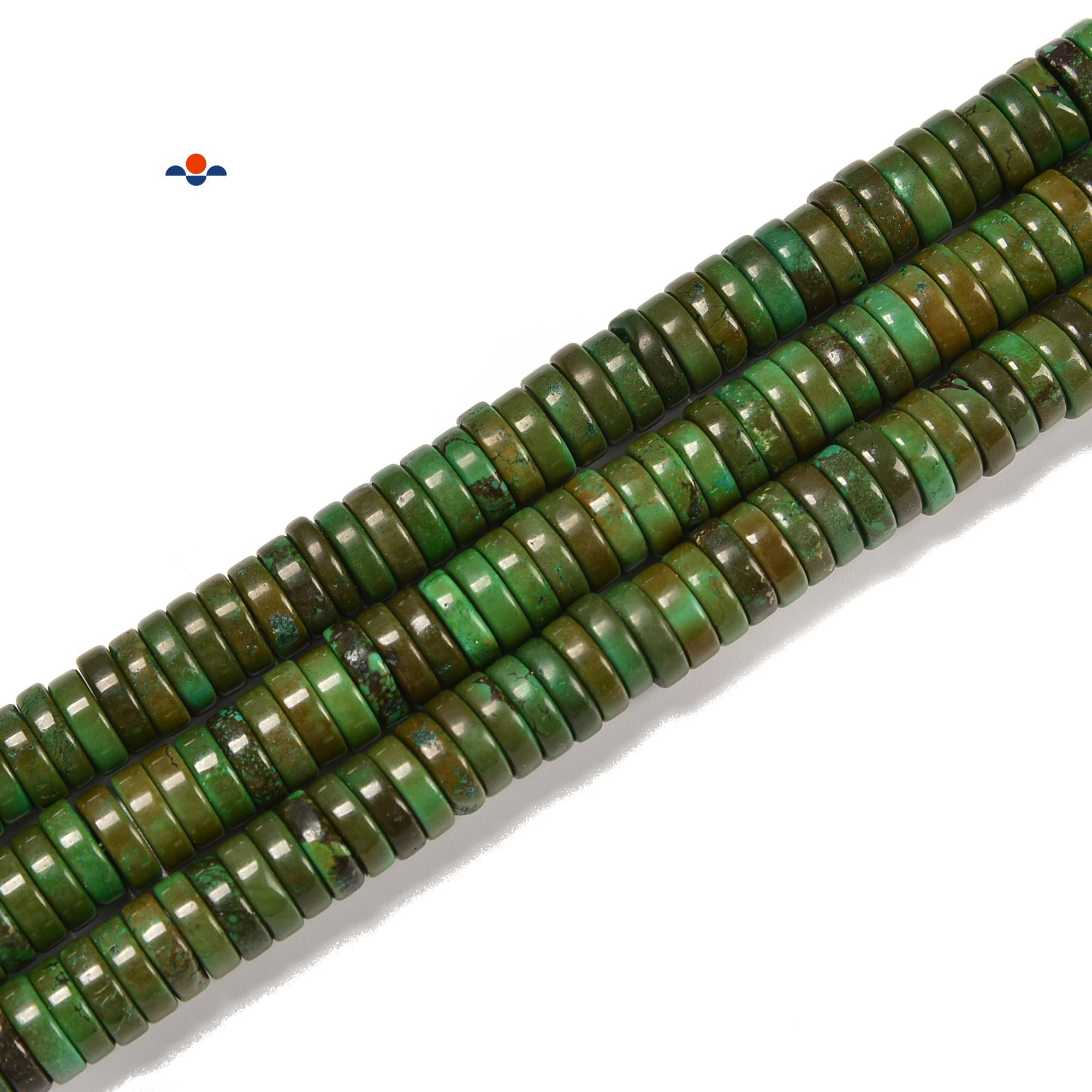 Dark Green Magnesite Turquoise Heishi Disc Beads 3x10mm 15.5'' Strand - Natural Stone Beads for Jewelry Making, Necklaces & Bracelets