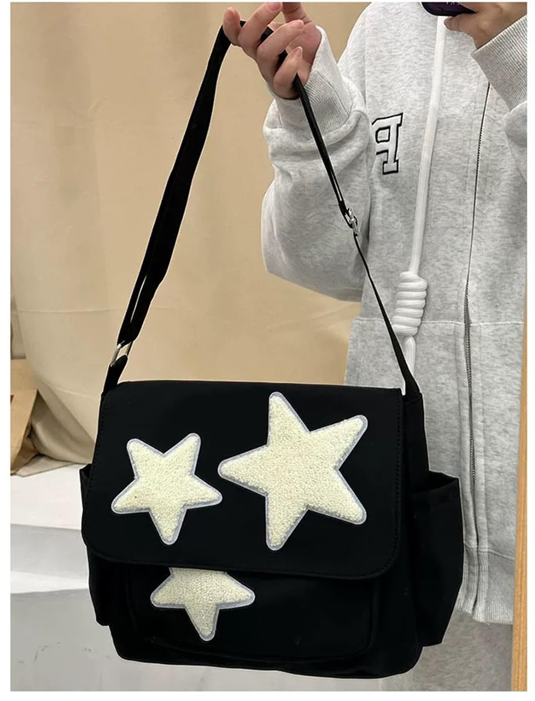 Stylish Small Messenger Bag for Women - Cute Kawaii Star Crossbody Shoulder Tote Bag with Accessories - Perfect Gift for Daily Use, Travel & Shopping