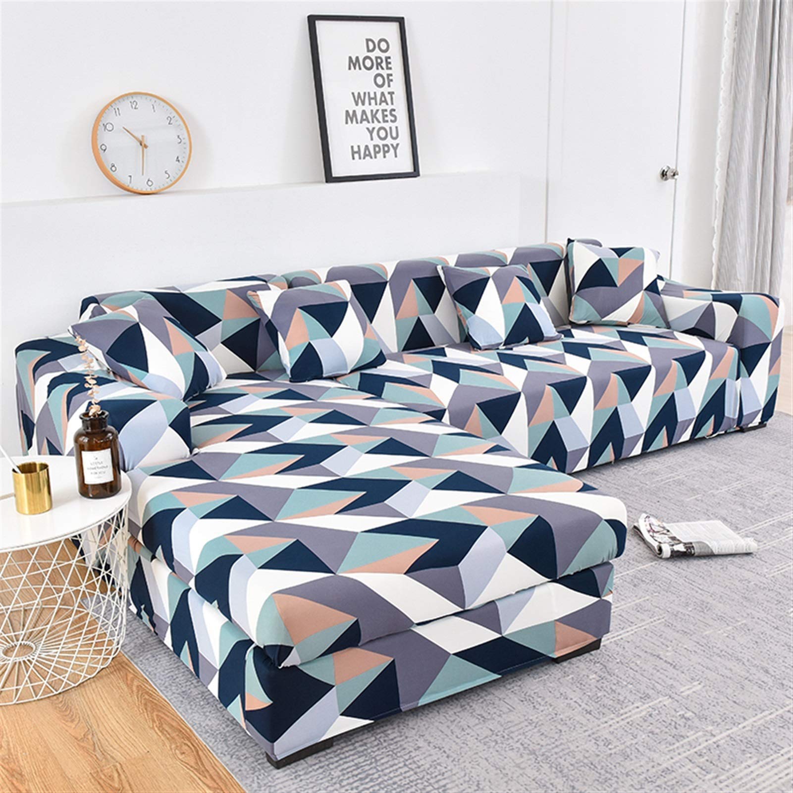 Elastic Stretch Sofa Cover for L-Shaped Sectional - Slip-Resistant Corner Couch Cover for Living Room - Washable Chaise Lounge Protector (Perfect for Pets, Kids & Home Decor)