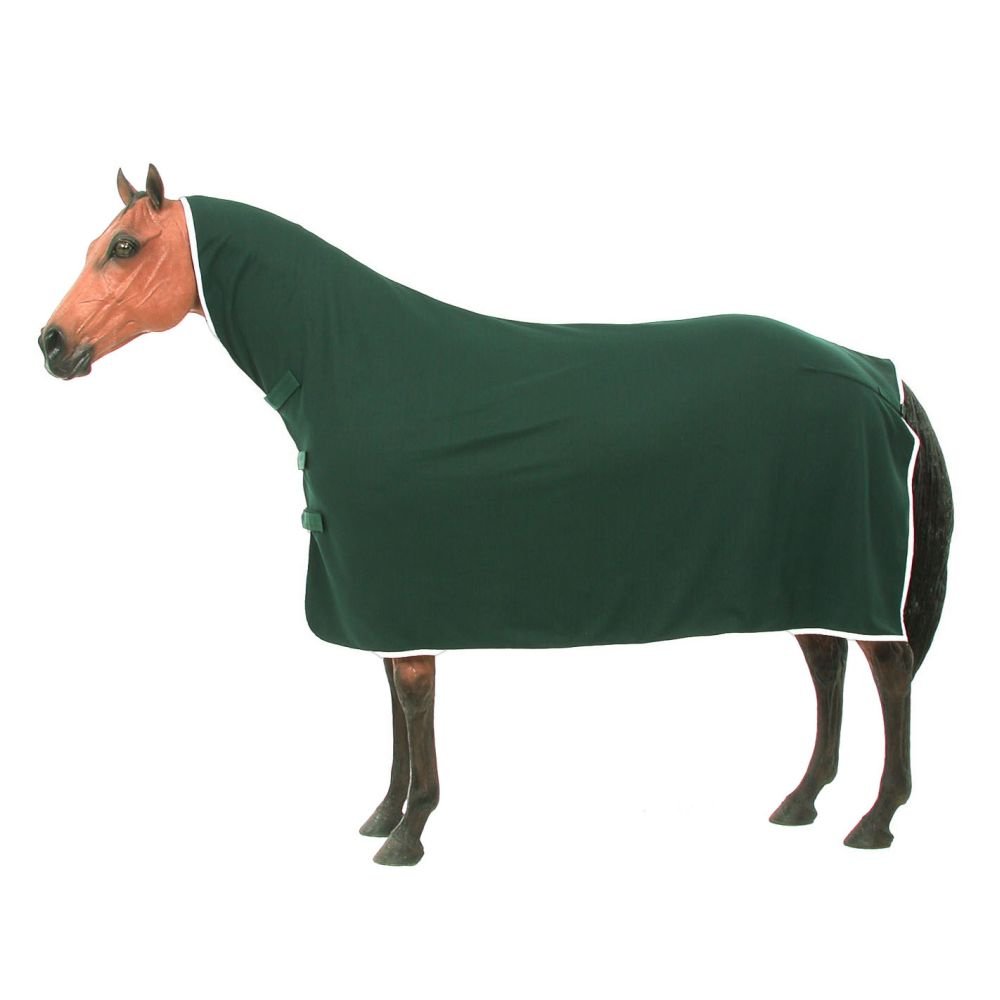 Tough 1 Softfleece Contour Cooler - Medium Size Hunter Green - Breathable Horse Blanket for Training & Show - Perfect for Cool Weather Riding and Stable Use