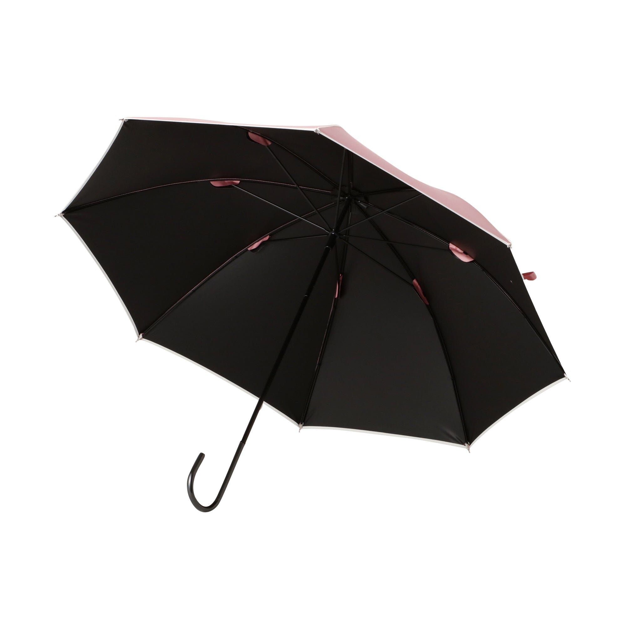 50cm Pink Blackout Piping Long Umbrella - UV Protection Windproof Compact Folding Travel Umbrella for Women, Perfect for Rainy Days, Beach, and Outdoor Activities