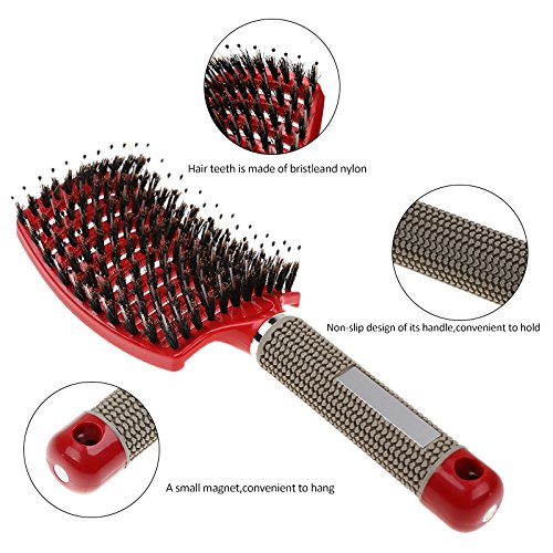 KAYLRE Professional Afro Comb for Women - Detangling Wet Hair Brush with Massage Tips, Styling Tool for Natural & Curly Hair - Perfect for Salon & Home Use (Blue with Hair)