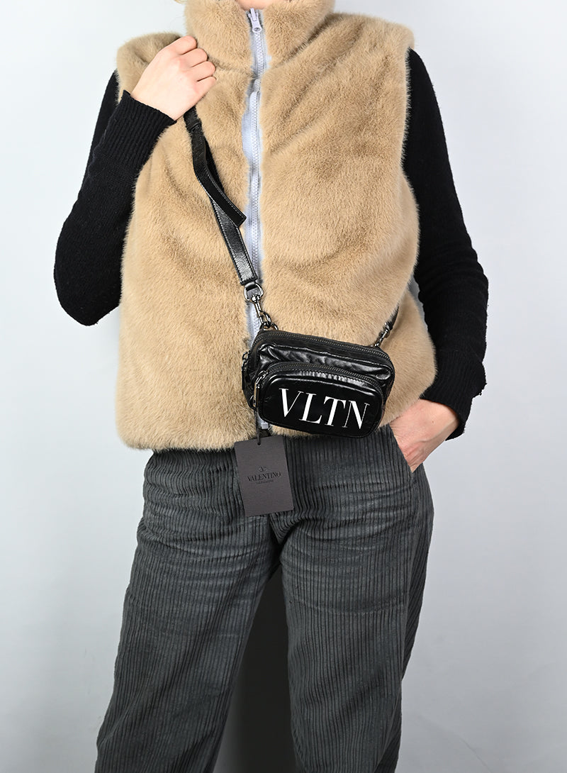 Valentino Black VLTN Crossbody Bag for Women | Luxury Leather Shoulder Purse | Perfect for Parties, Dates & Evening Events