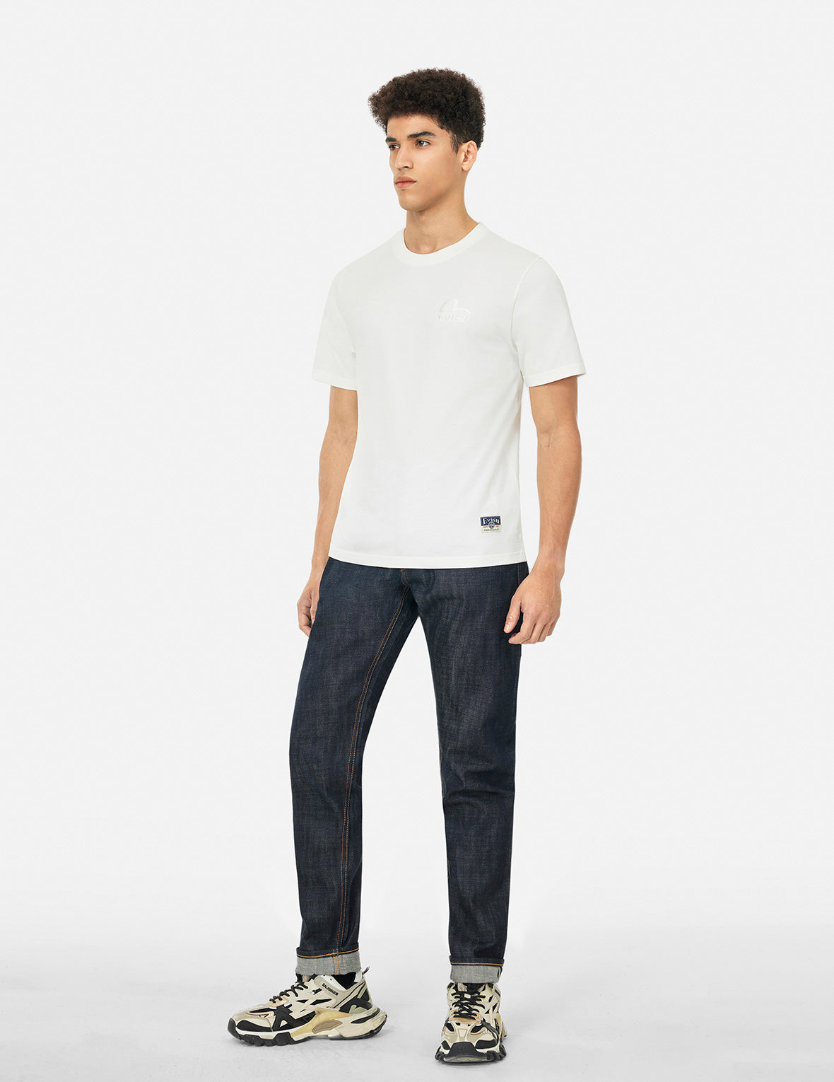 7-Pocket Carrot Fit Raw Denim Jeans for Men & Women - Trendy Slim Straight Stretch Jeans for Casual Wear & Street Style Outfits