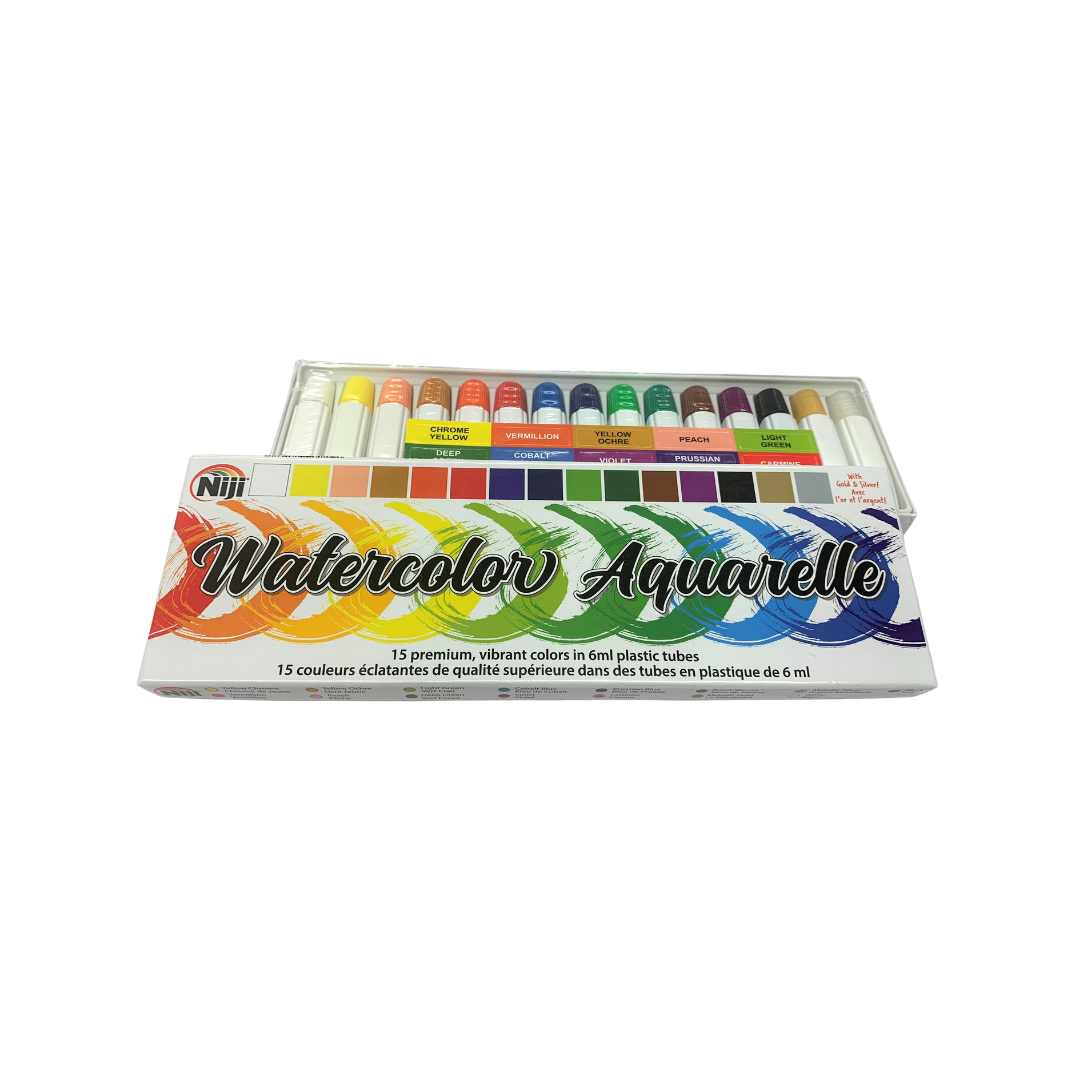 Niji Premium Watercolor Paint Set - 15 Vibrant Colors (NNC15) for Artists, Students & Professionals - Perfect for Sketching, Painting & Mixed Media Art