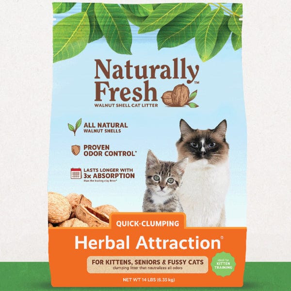 Naturally Fresh Herbal Attraction Formula Cat Litter - 14lb | Odor Control & Clumping Clay-Free Cat Litter for Multi-Cat Homes & Small Spaces