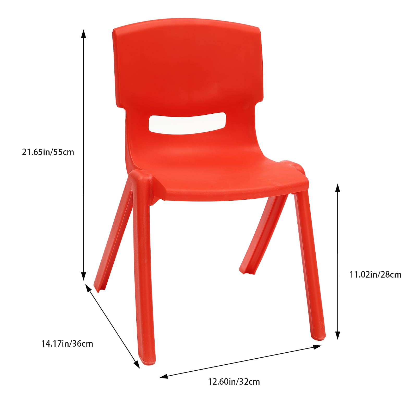 6PCS Colorful Stackable Kids Plastic Chairs - 11 Inch Seat Height for Classroom, Preschool, Daycare & Home Use - Perfect for School Activities, Playrooms & Learning Centers