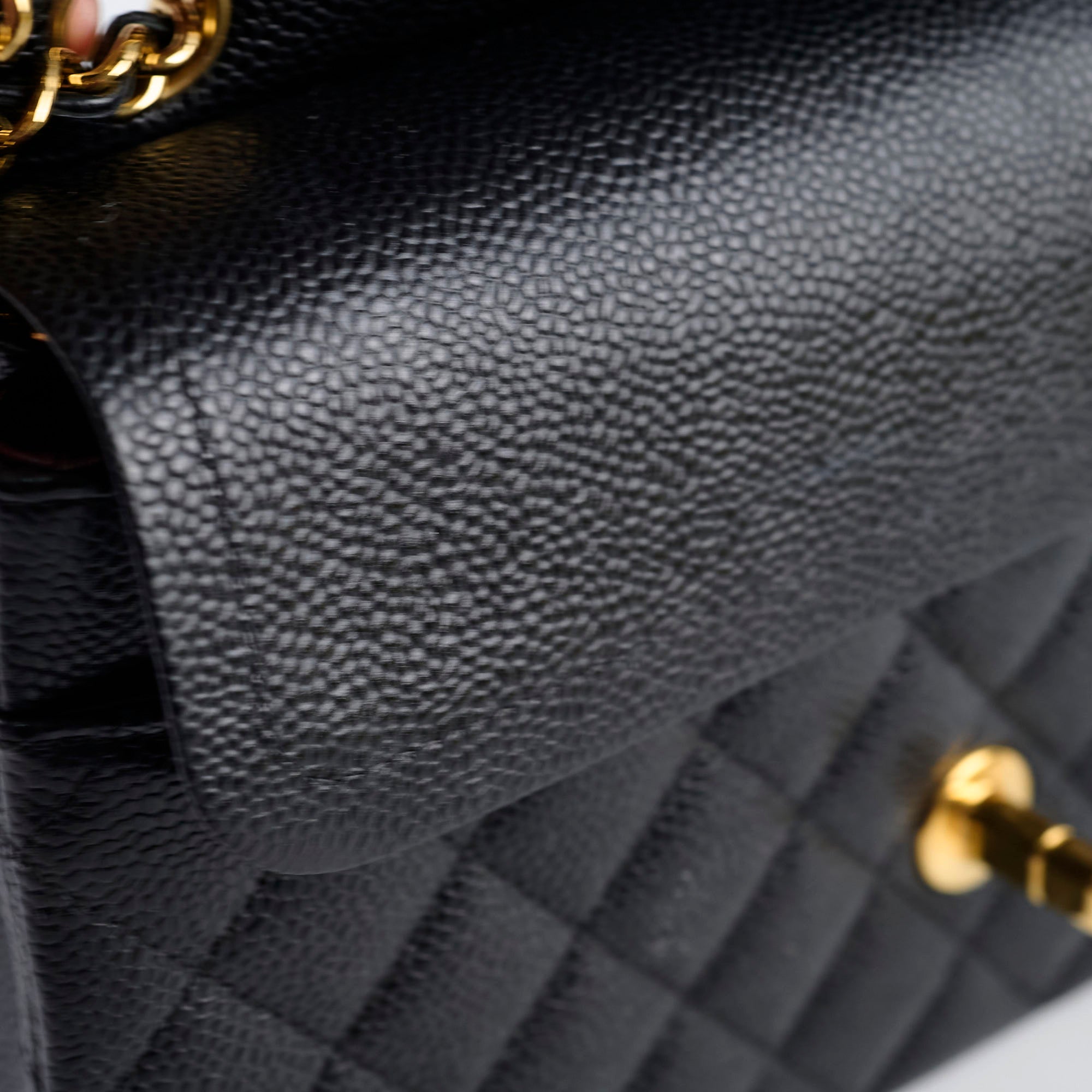 Chanel Medium/Large Caviar Double Classic Flap Black Handbag - Luxury Designer Shoulder Bag for Women | Perfect for Work, Evening Events & Special Occasions