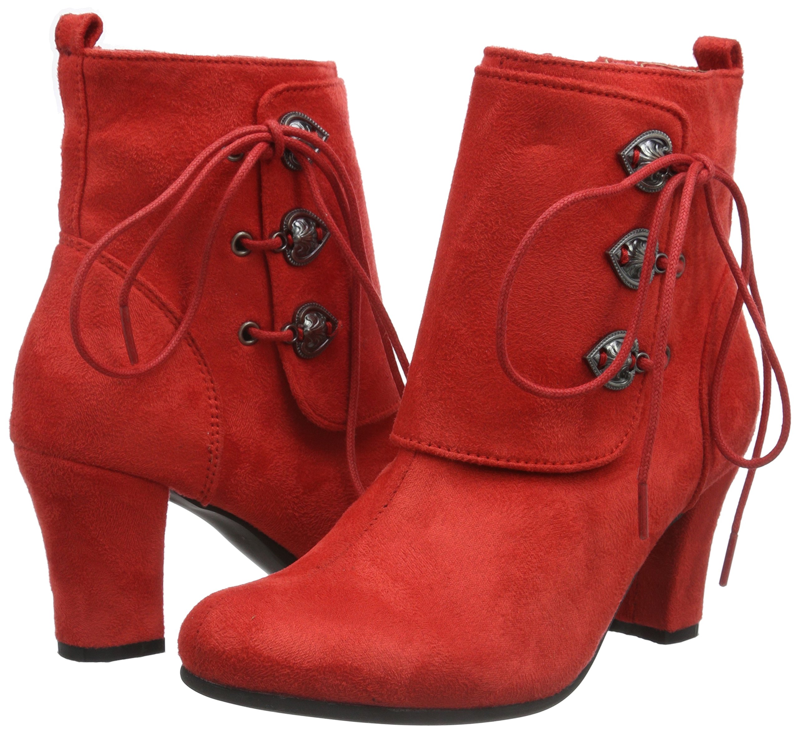 Andrea Conti Women's Fashion Ankle Boots - Red (021) Size 5 | Comfortable & Stylish for Fall, Winter & Casual Outfits