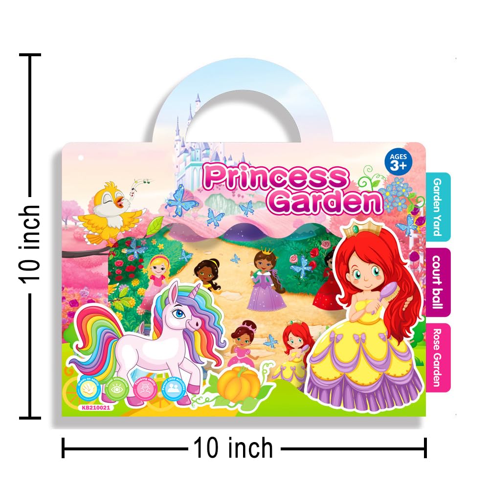 Reusable 3D Puffy Princess & Mermaid Stickers for Kids - 360+ Stickers with Activity Pad, 25 Sheets Dress-Up Fun | Perfect for Girls' Travel, Birthday Parties & Creative Play