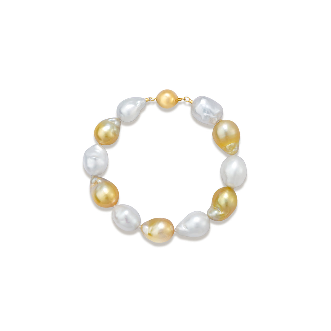 18K Gold Baroque South Sea Pearl Bracelet KB00027 – Elegant Jewelry for Women, Perfect for Weddings, Parties & Special Occasions