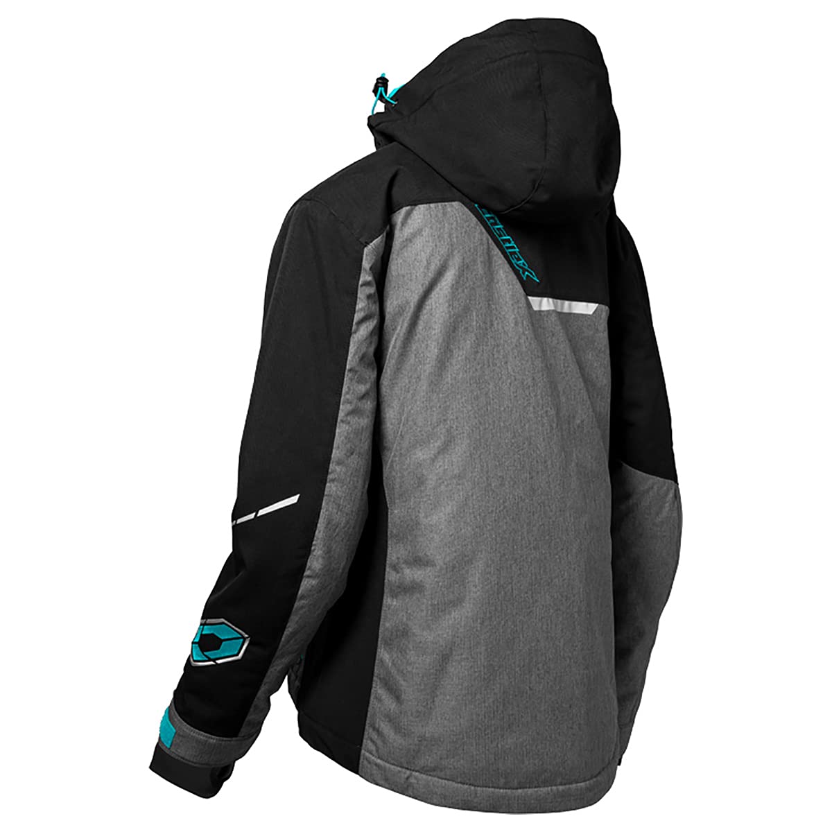 Castle X Women's Powder G3 Jacket - Heather/Black/Turquoise - Small - Waterproof Snowboard Jacket for Women - Perfect for Skiing, Snowboarding & Winter Outdoor Activities