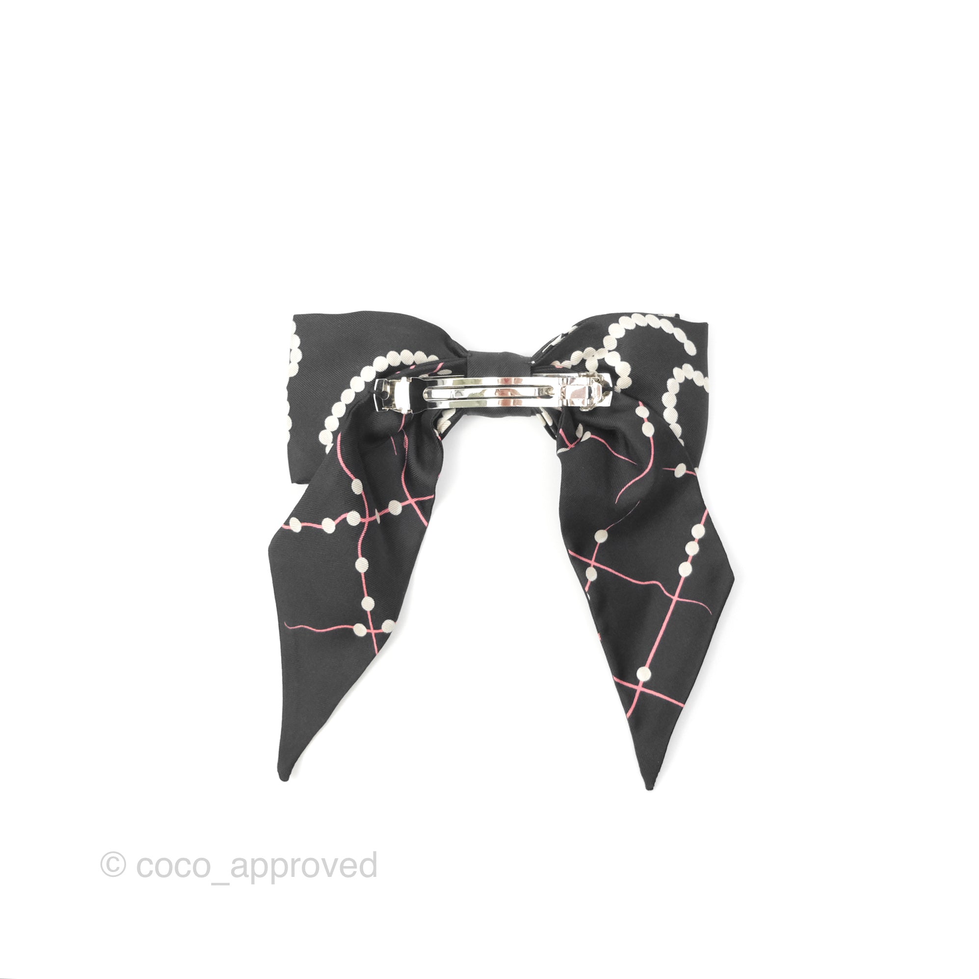 Chanel Black Silk Hair Bow - Elegant Hair Accessory for Women, Perfect for Weddings, Parties & Special Occasions