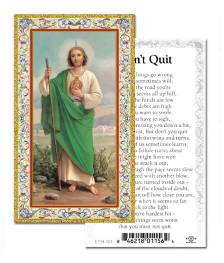 Saint Jude Prayer Cards - Pack of 100 Gold-Stamped Catholic Holy Cards with Prayer on Back - Perfect for Religious Devotion, Church Events & Gift Giving