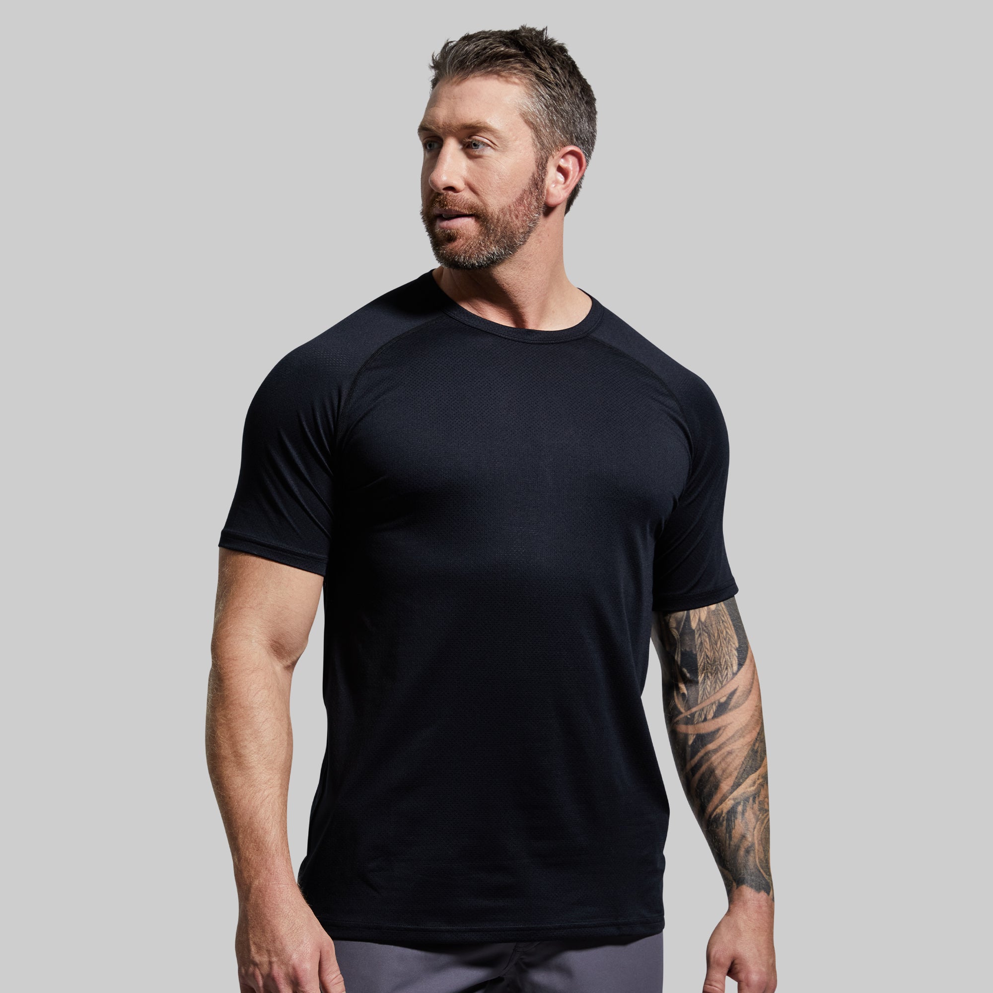 Heritage T-Shirt for Men - Classic Black Cotton Tee - Comfortable Casual Wear for Everyday, Work, and Travel