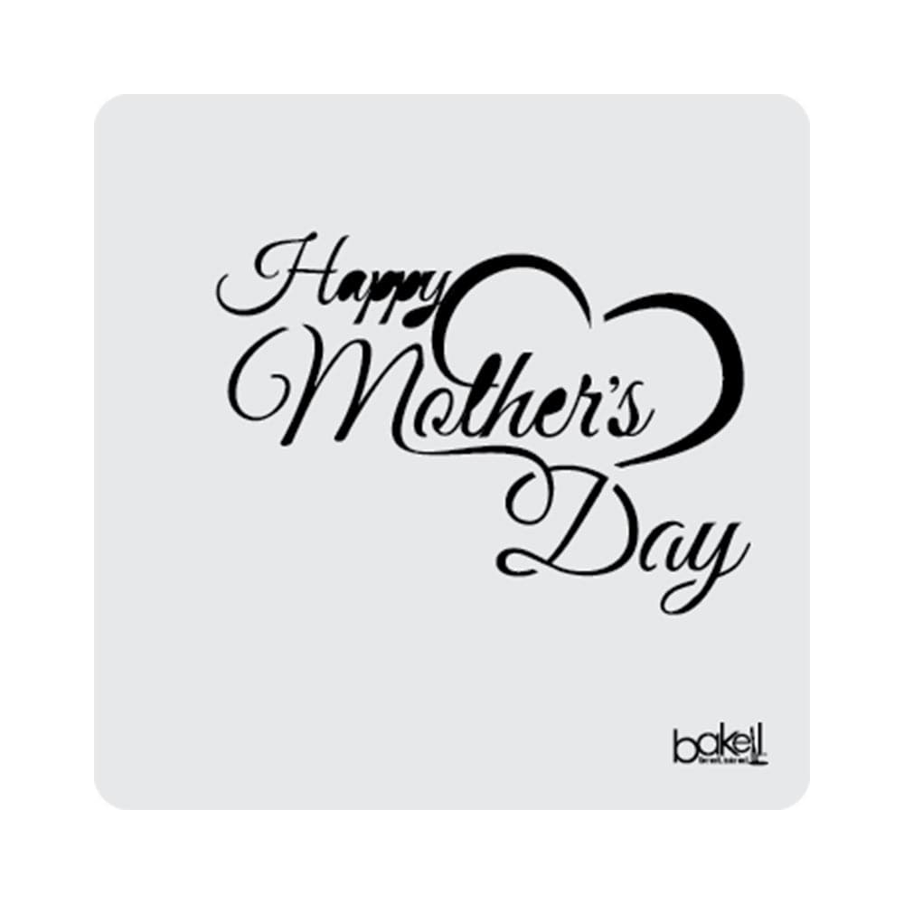 Bakell® 3x3 Inch Happy Mother's Day Text Stencil - Perfect for DIY Greeting Cards, Scrapbooking, and Home Decor Projects