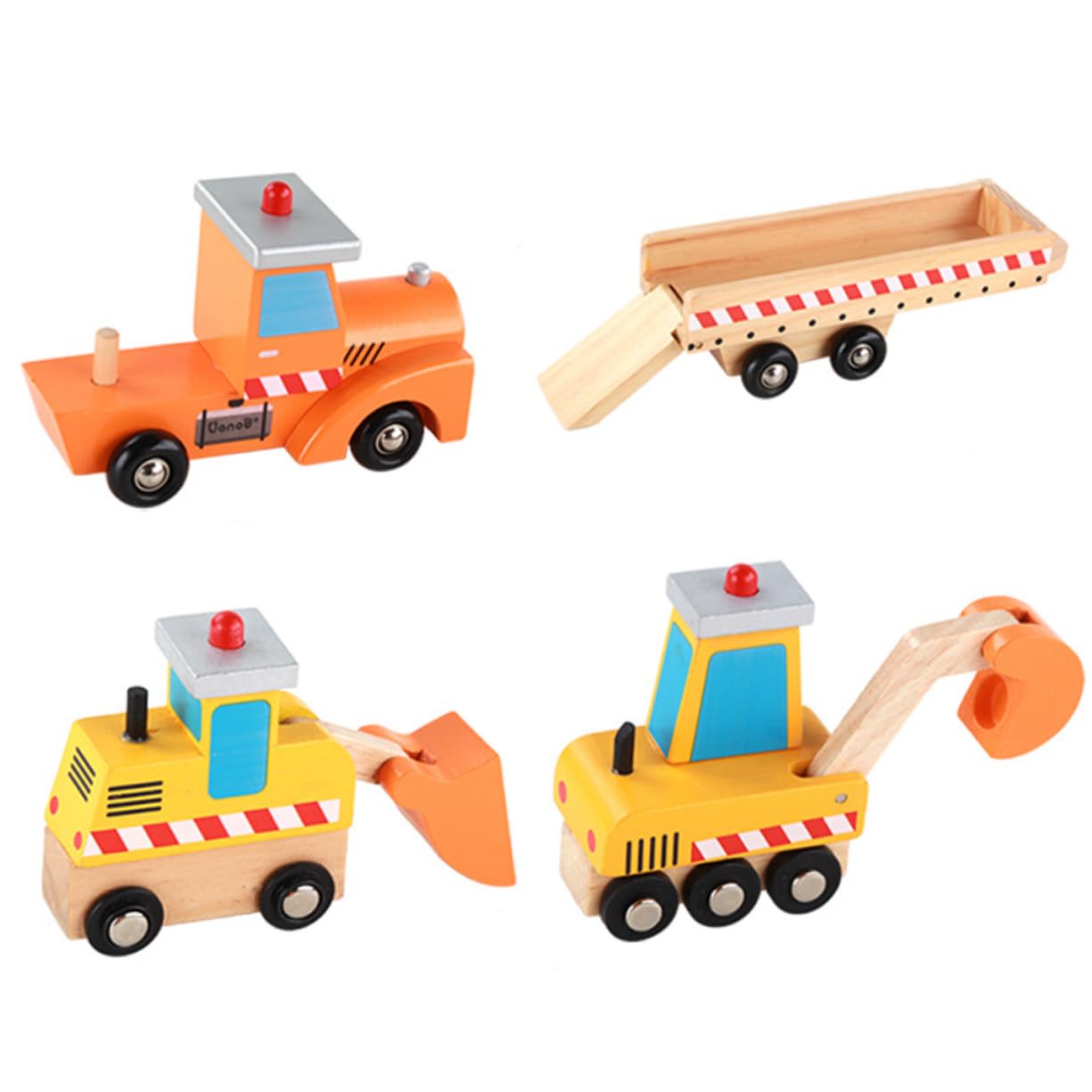 COSMEVIVI Kids Construction Vehicle Toy Set - 1PC Excavator Engineering Car Toy for Boys & Girls Ages 3-8 | Durable Bamboo Material | Perfect for Sandbox Play, Construction Pretend Play & STEM Learning
