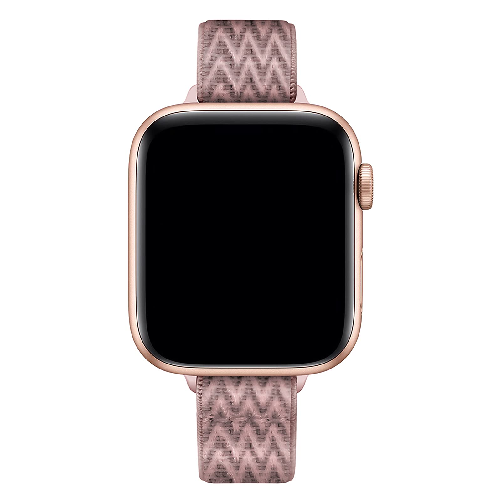 Slim Stretchy Nylon Apple Watch Band Compatible with 46mm/49mm/45mm/44mm/42mm - Women's Elastic Strap for iWatch Ultra 2/1, SE & Series 10/9/8/7/6/5/4/3/2/1 - Rose Pink & Rose Gold | Perfect for Workouts, Running & Everyday Wear