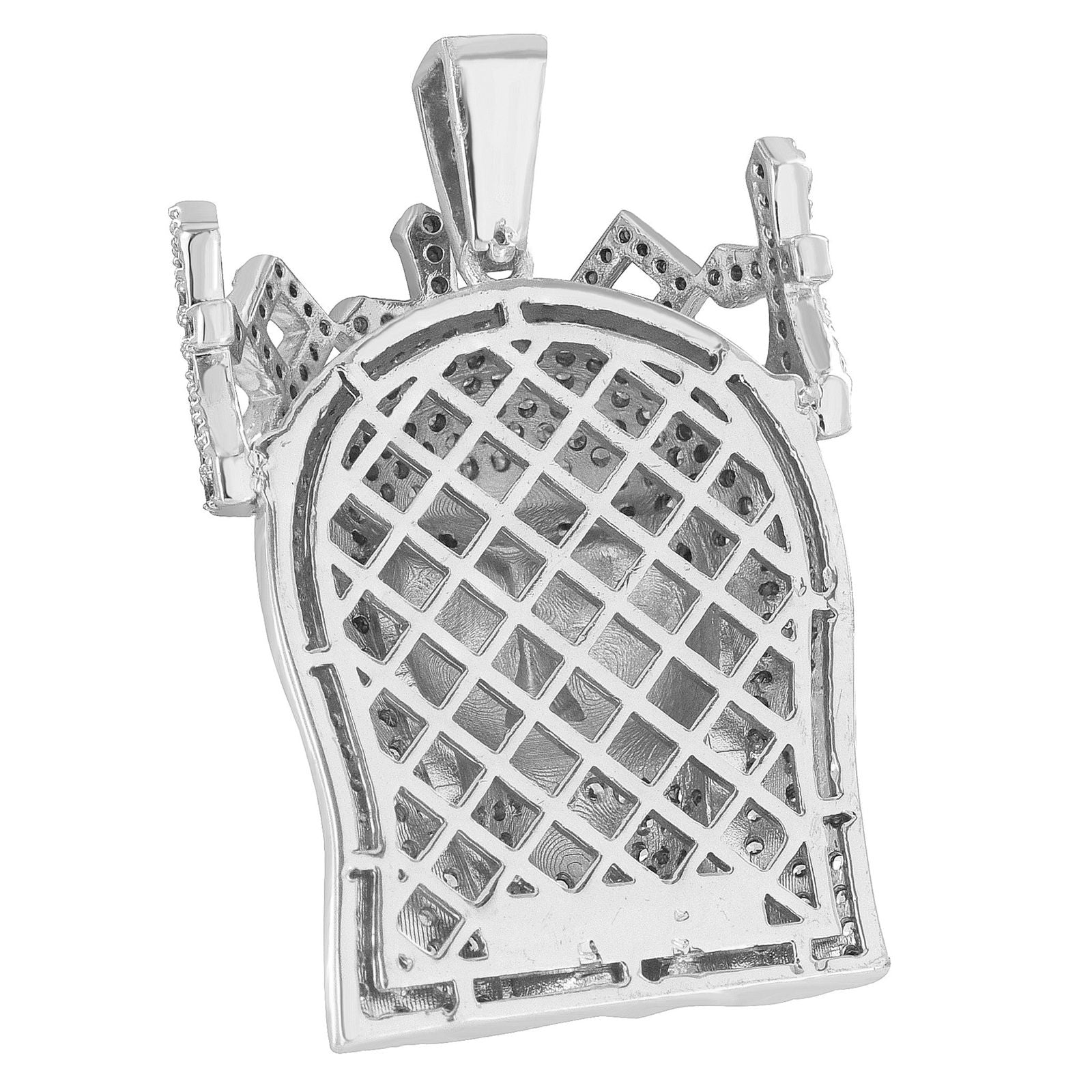 Jesus Face Pendant Necklace - Simulated Diamonds & Rhodium Plated Christ Charm Jewelry for Religious Gifts & Faith-Based Fashion