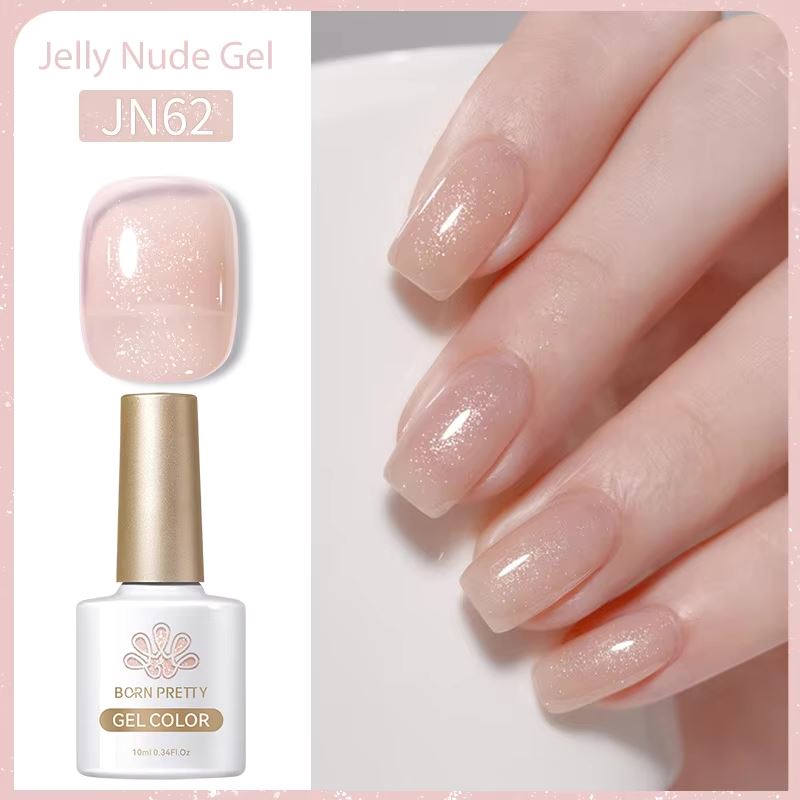 Born Pretty Jelly Nude Gel Polish - Long Lasting Soak Off UV LED Nail Polish for Salon & Home Manicure - Perfect for Weddings, Parties & Everyday Wear