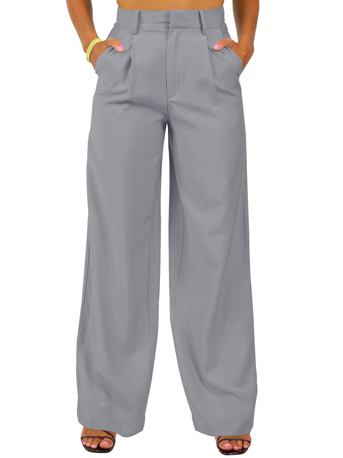 GAMISOTE Women's Wide Leg Dress Pants - High Waisted Business Casual Trousers for Office Work & Professional Outfits | Flowy Comfort for All-Day Wear