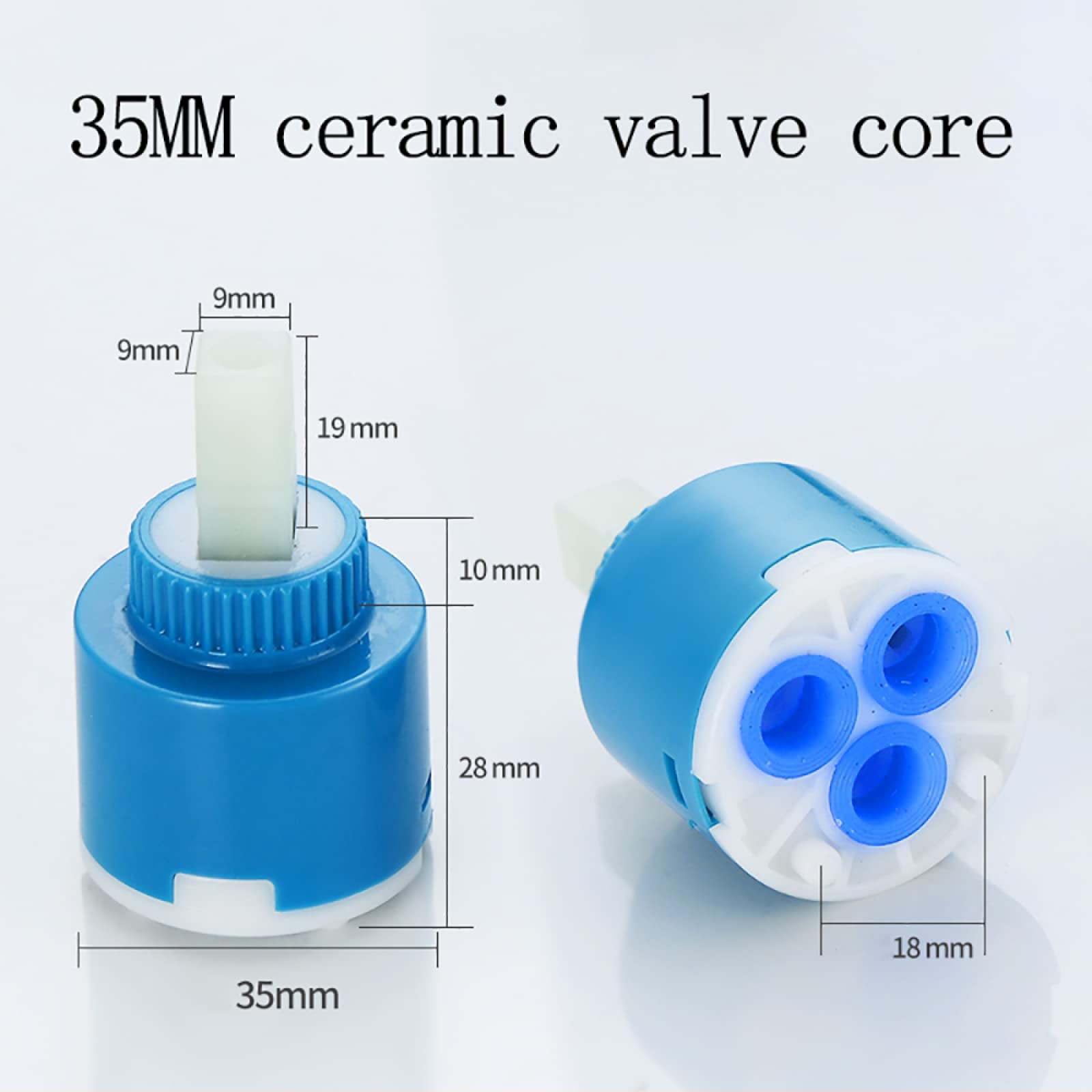 35/40mm Ceramic Disc Cartridge Valve for Single Handle Faucet - A-35mm Tap Cartridge Replacement - Perfect for Kitchen & Bathroom Faucet Repair