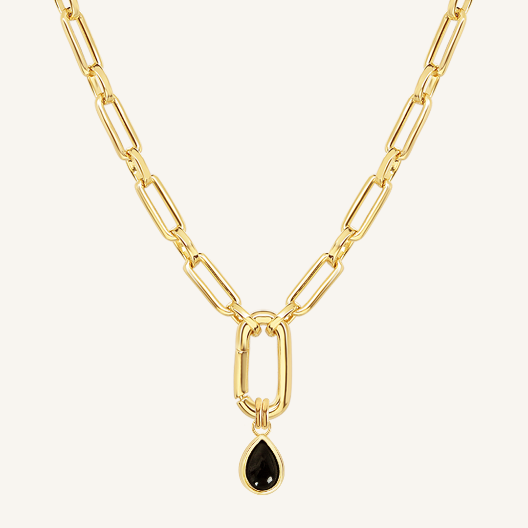Black Onyx Trove Charm Necklace - Elegant & Spiritual Jewelry for Women - Perfect for Meditation, Healing & Everyday Wear