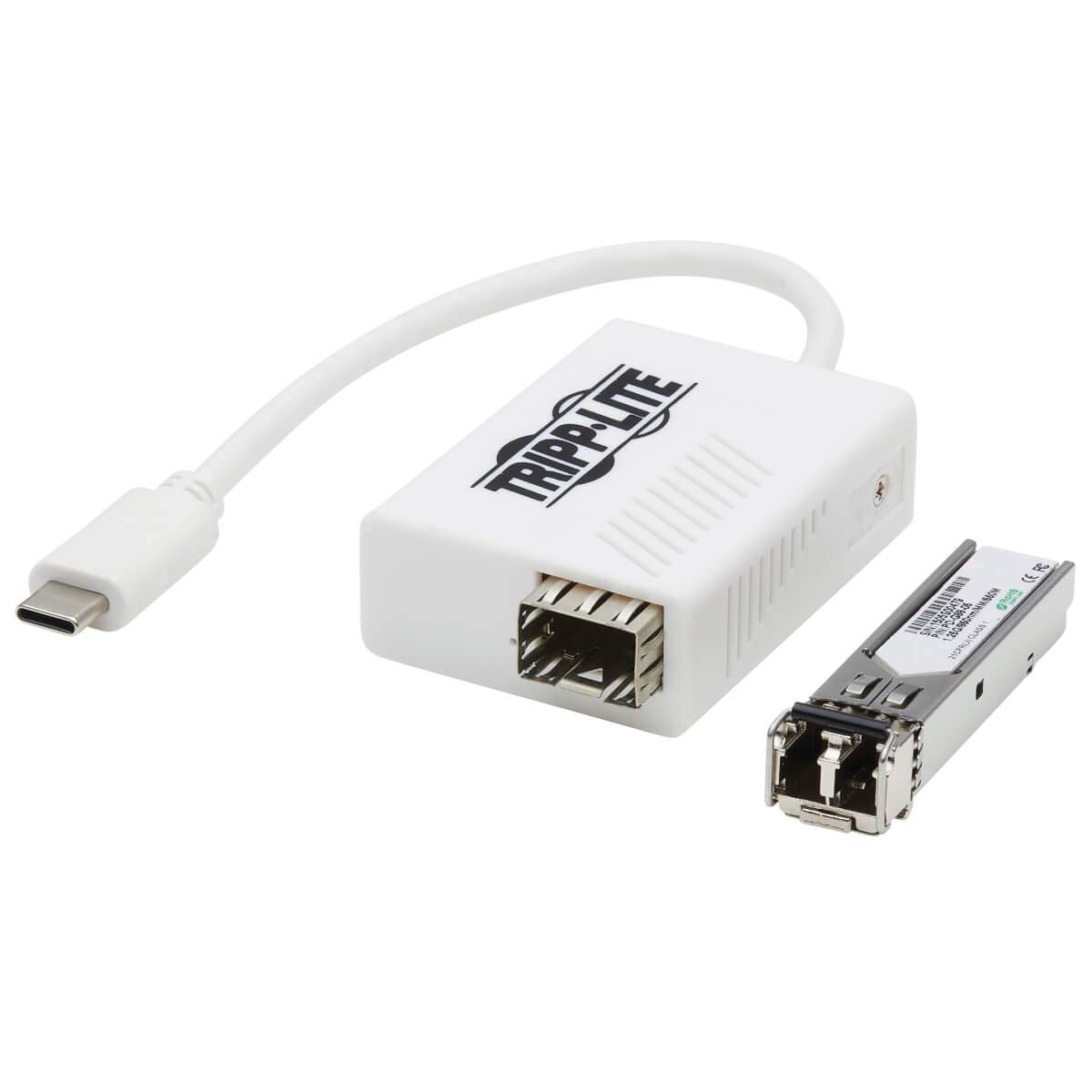 Tripp Lite USB C 3.1 to Fiber Transceiver Gigabit Ethernet Adapter | SMF LC (U436-SMF-1G-LC) | High-Speed Network Connection for Office & Data Centers