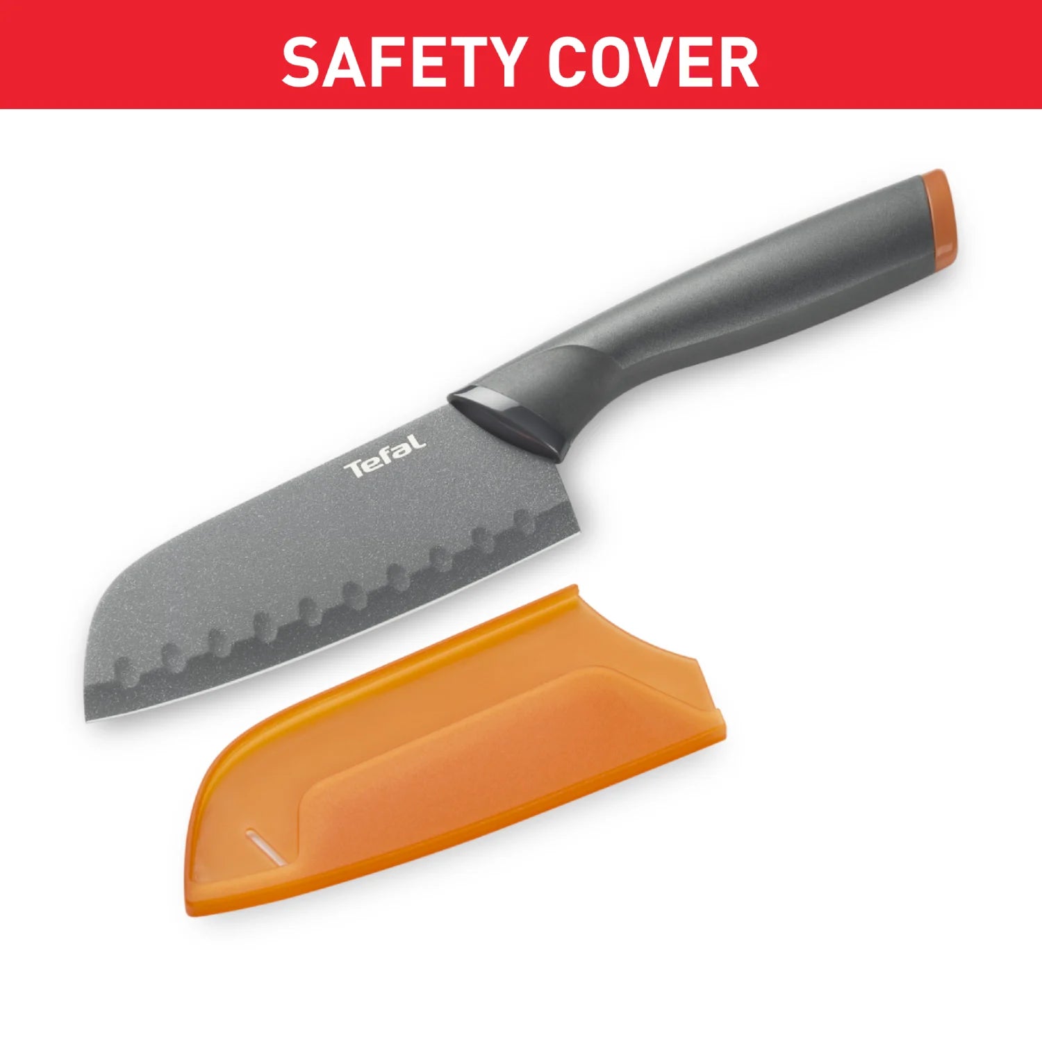 Tefal Fresh Kitchen 3-Piece Non-Stick Stainless Steel Knife Set - K122S324 - Perfect for Slicing, Dicing, and Chopping Fruits, Vegetables, and Meats