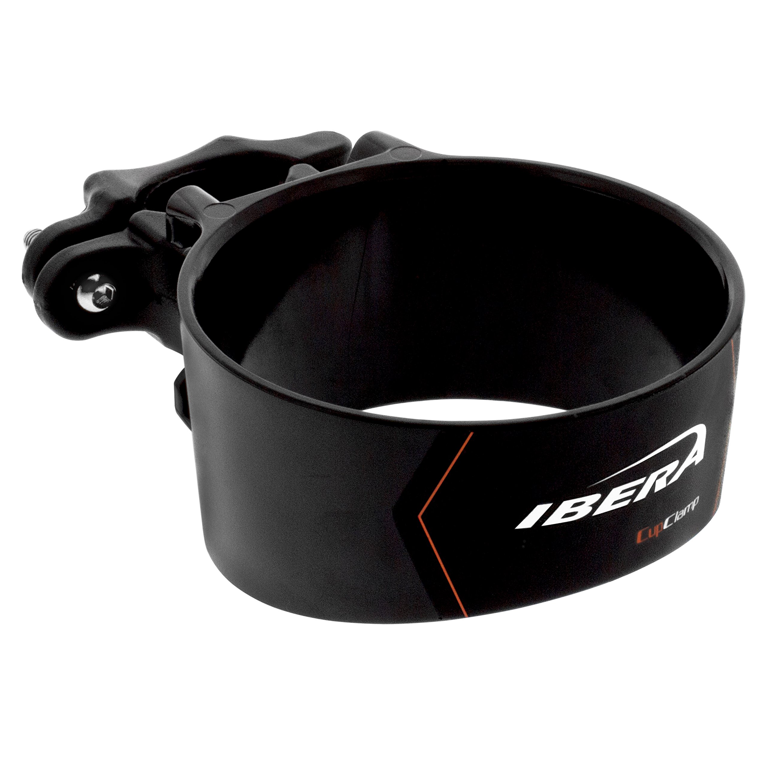 Ibera Bike Handlebar Cup Holder - Black Adjustable Water Bottle Mount for Road Bikes & Commuter Bicycles - Perfect for Cycling, Hiking & Outdoor Adventures