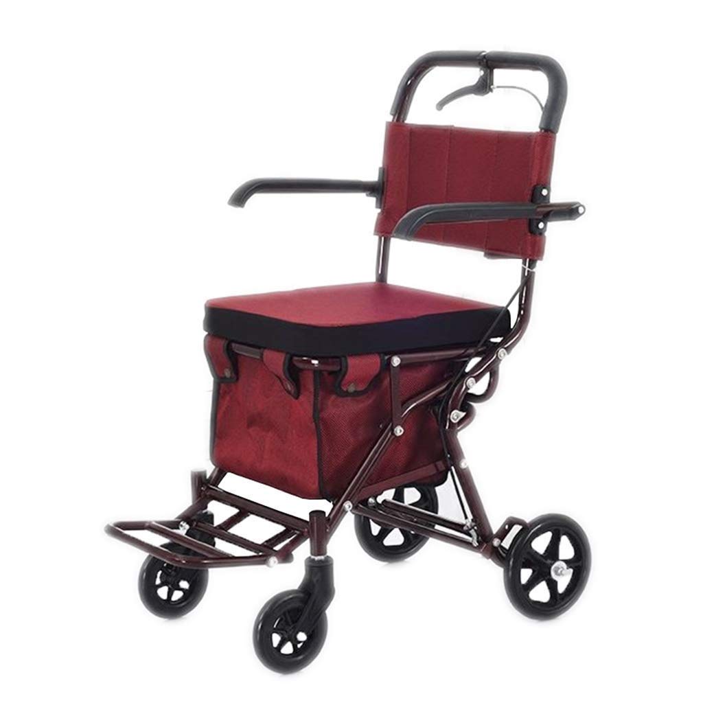 Adjustable Multi-Function Walker for Elderly - Lightweight Folding Walking Frame with Shopping Basket & Wheels - Mobility Aid for Seniors, Home Use, Shopping, and Outdoor Activities